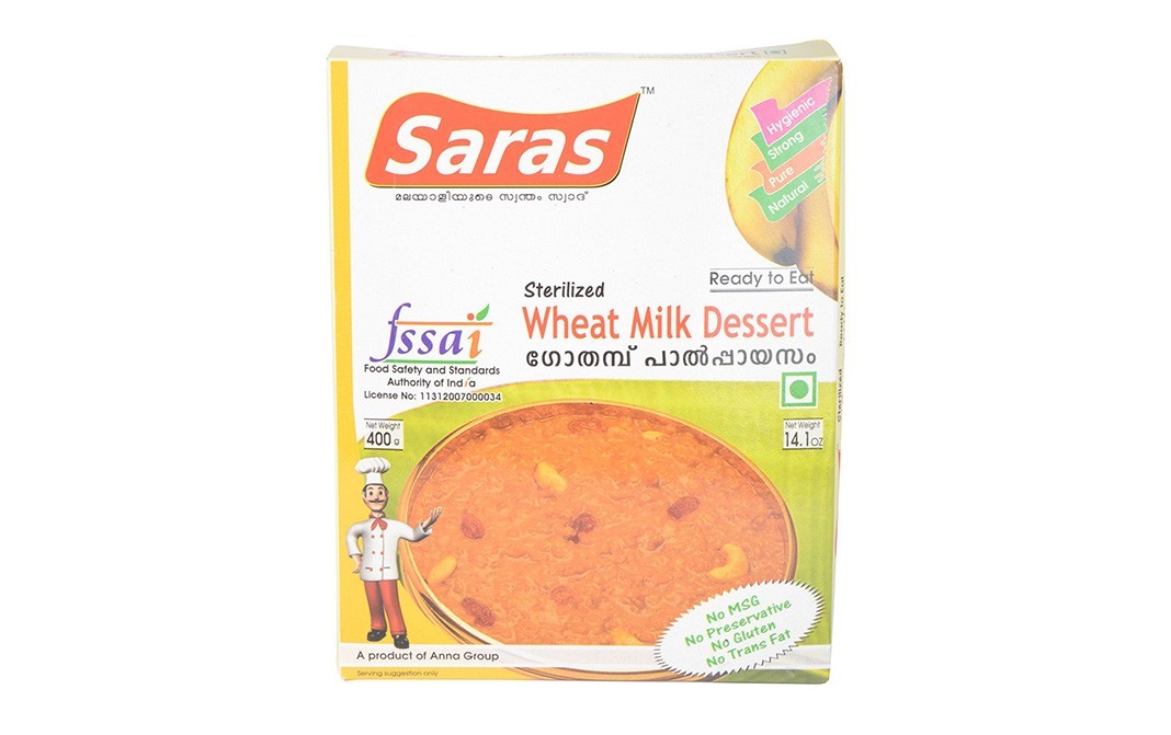 Saras Sterilized Wheat Milk Dessert   Box  400 grams